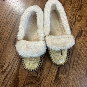Cozy Gold and Cream Women's Slippers